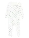 Petit Bateau Whale-print Peter Pan Collar Sleepsuit In Neutral
