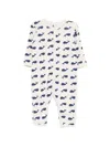 Petit Bateau Whale-print Romper In Neutral
