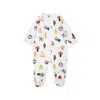 Petit Bateau White Babygrow For Babykids With Christmas Print In White