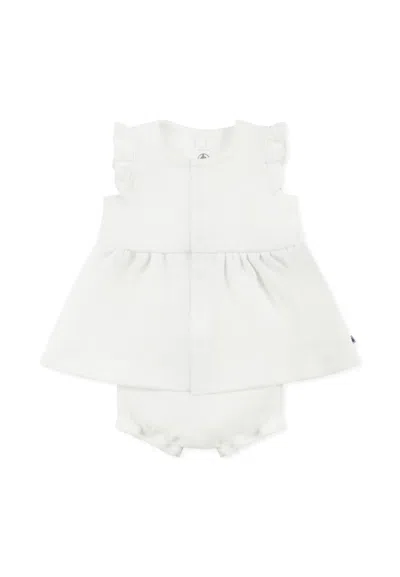 Petit Bateau White Dress For Baby Girl