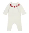 Petit Bateau Wool-cotton Knitted Cardigan And Trousers Set In White