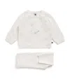Petit Bateau Wool-cotton Sweater And Trousers Set In White