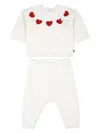 Petit Bateau Woolen Jumper And Trousers Set In White