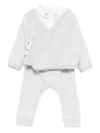 Petit Bateau Wrap-front Trouser Set (set Of Three) In White