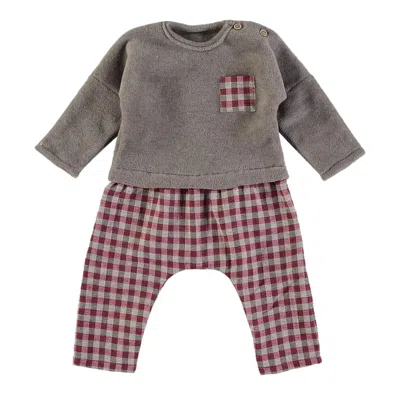 Petit Indi Kids' Babys One Piece Romper In Black, Red In Multi