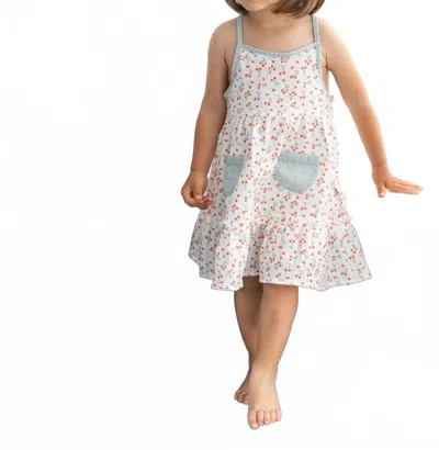 Petit Indi Kids' Girl's Heart Pocket Dress In Beige In Neutral