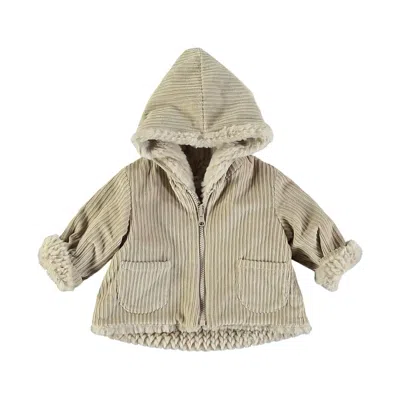 Petit Indi Kids' Girls Reversible Coat In Beige In Neutral