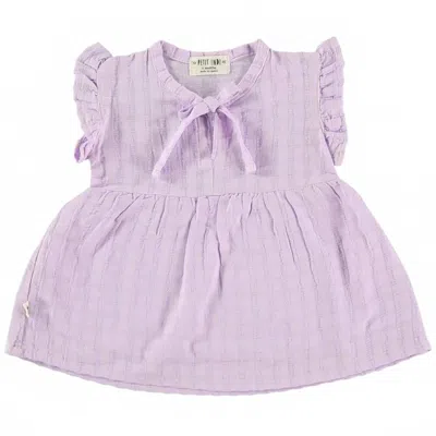 Petit Indi Kid's Ruffle Tie Dress In Purple In Pink