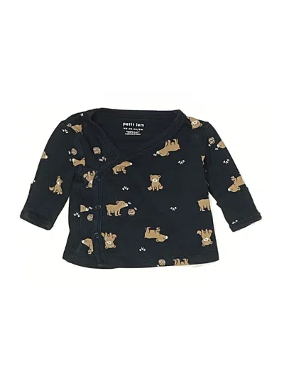 Pre-owned Petit Lem Babies' 3/4 Sleeve Top Blue Crew Neck Tops