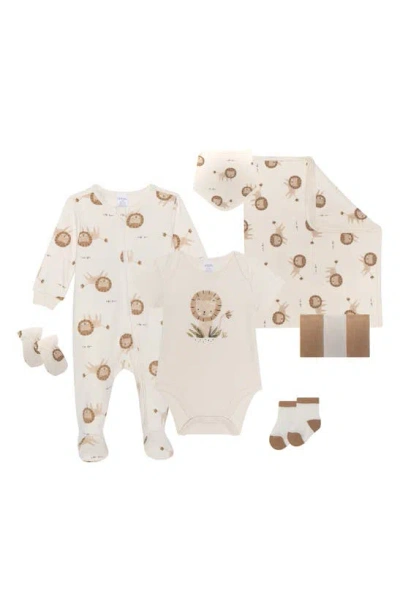 Petit Lem Babies' 9-piece Layette Set In Off White Lion