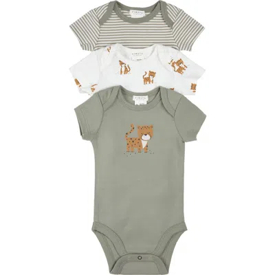 Petit Lem Babies'  Assorted 3-pack Organic Cotton Bodysuits In Multi
