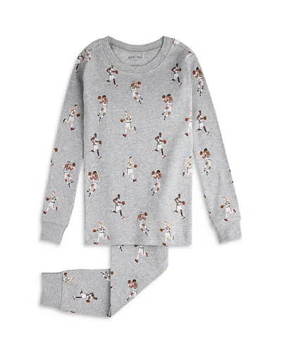 Petit Lem Boys' Basketball Player Print Pajamas Set - Little Kid In Medium Heather Gray