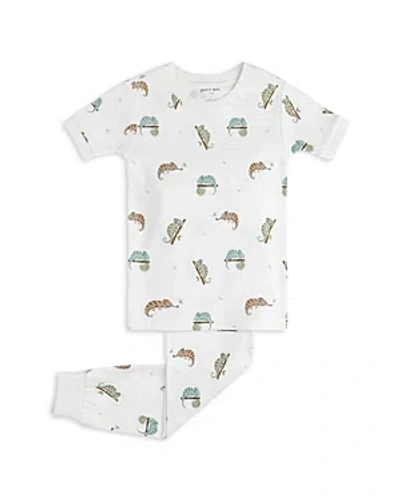 Petit Lem Boys' Chameleons Print Pajama Set - Little Kid In Off White