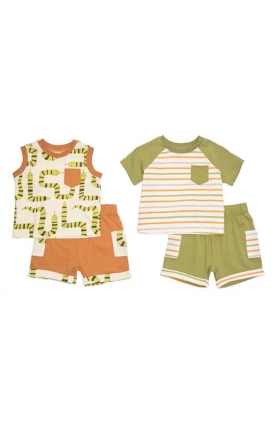 Petit Lem Babies' Colorblock 4-piece Outfit Set In Multi