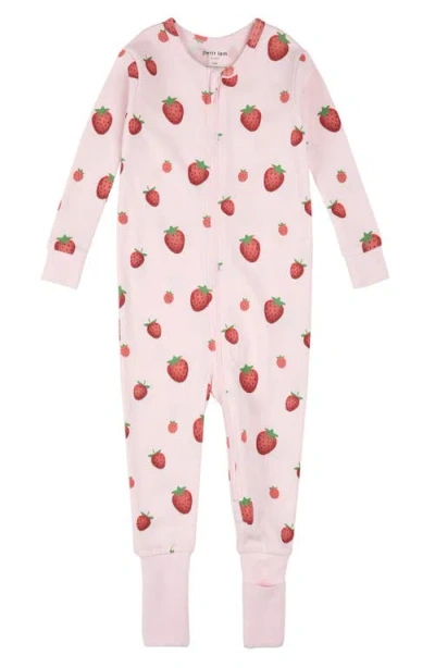 Petit Lem Babies'  Fitted Convertible Stretch Organic Cotton One-piece Pajamas In Pink
