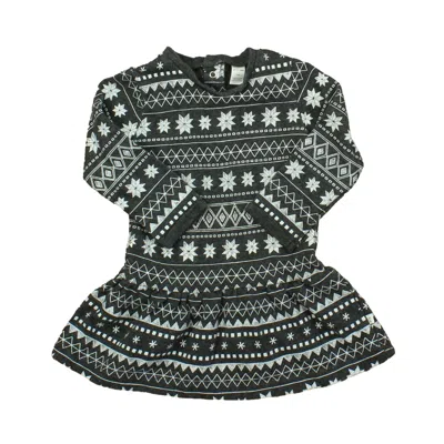 Pre-owned Petit Lem Kids' Girls Grey White Dress