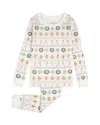 Petit Lem Girls' Holiday Treats Fair Isle Print Thermal Pajama Set - Little Kid, Big Kid In White