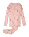 Petit Lem Girls' Ornaments Print Pajama Set - Little Kid In Pink