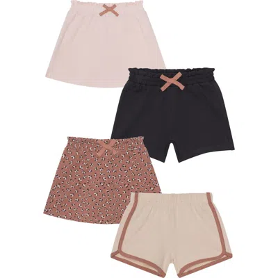 Petit Lem Kids' 4-pack Assorted Shorts & Skorts Set In Animal Print