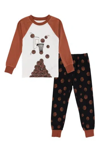 Petit Lem Kids' Basketball Long Sleeve Pajamas In Multi