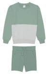 Petit Lem Kids' Colorblock Knit Set In Blue