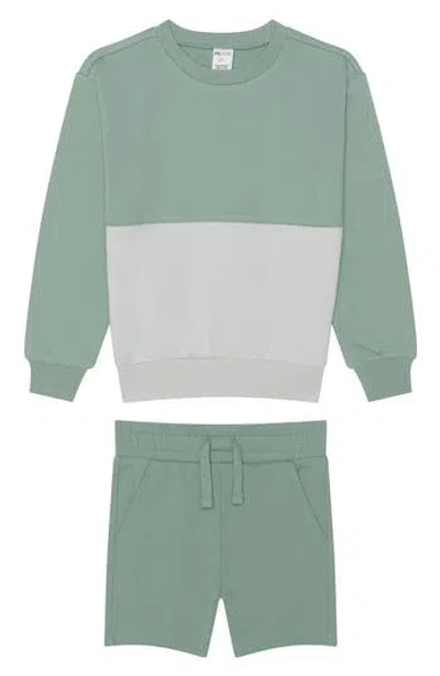 Petit Lem Kids' Colorblock Knit Set In Blue