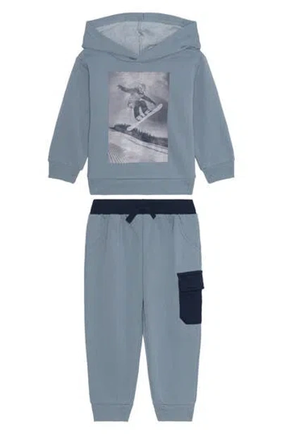 Petit Lem Kids' Graphic Sweatshirt & Joggers Set In Gray