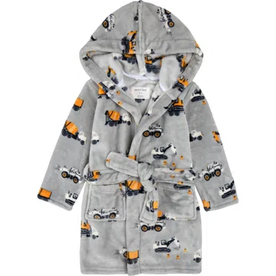 Petit Lem Kids' Hooded Robe In Gray