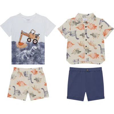 Petit Lem Kids' Mix & Match 4-piece Tops & Shorts Set In Multi