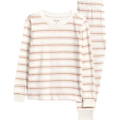 Petit Lem Kids' Print Fitted Cotton Two-piece Pajama Set In Neutral