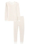 Petit Lem Kids' Print Fitted Cotton Two-piece Pajama Set In Neutral