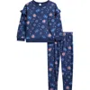 Petit Lem Kids' Print Sweatshirt & Sweatpants Set In Brown