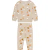 Petit Lem Kids' Print Sweatshirt & Sweatpants Set In Neutral
