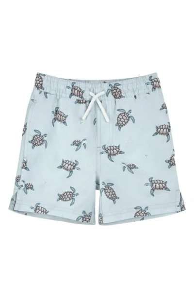 Petit Lem Babies'  Kids' Sea Turtle Swim Trunks In Blue