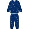 Petit Lem Kids' Sweatshirt & Joggers Set In Blue