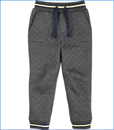 Petit Lem Kids Waffle Knit Pants In Grey