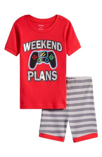 Petit Lem Kids' Weekend Plans Pajamas In 500 Red