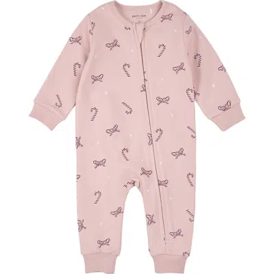 Petit Lem Kids'  Long-sleeved Playsuit In Pink