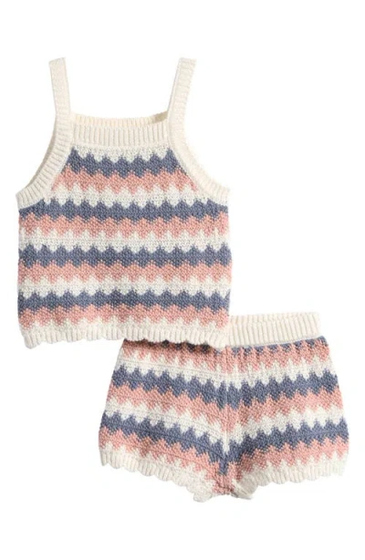 Petit Lem Babies'  Organic Cotton Camisole & Shorts Set In Multi