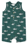 Petit Lem Shark Print Romper In Multi