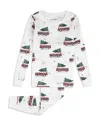 Petit Lem Unisex Festive Cars Print Pajama Set - Little Kid In Neutral