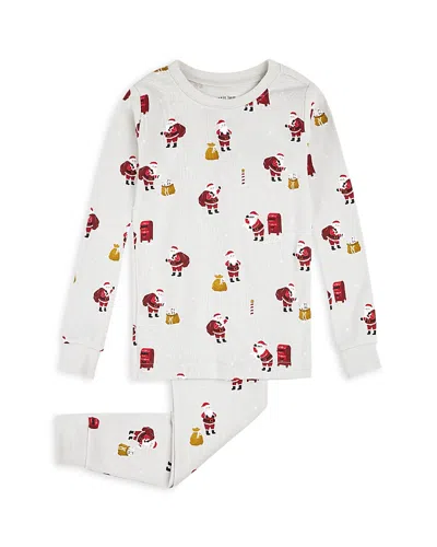 Petit Lem Unisex Must Be Santa Printed Long Sleeved Pajama Set - Little Kid In Light Grey