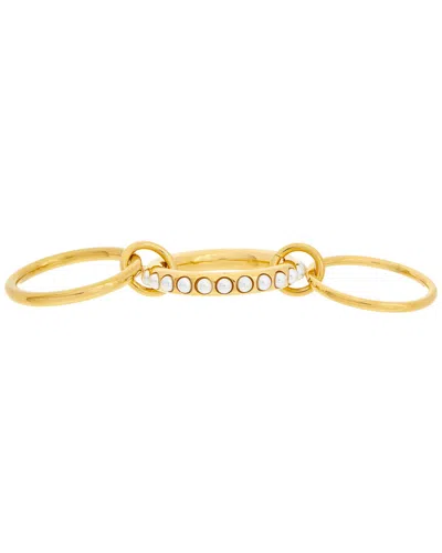 Petit Moments 18k Plated Stainless Steel Stacking Ring In Transparent