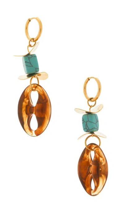 Petit Moments Acrylic Link Earrings In Gold