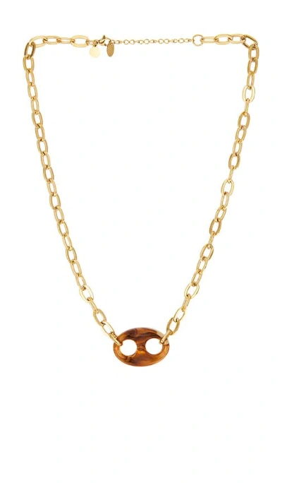 Petit Moments Acrylic Link Necklace In Brown
