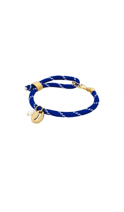 Petit Moments Adjustable Paracord Charm Bracelet In Blue