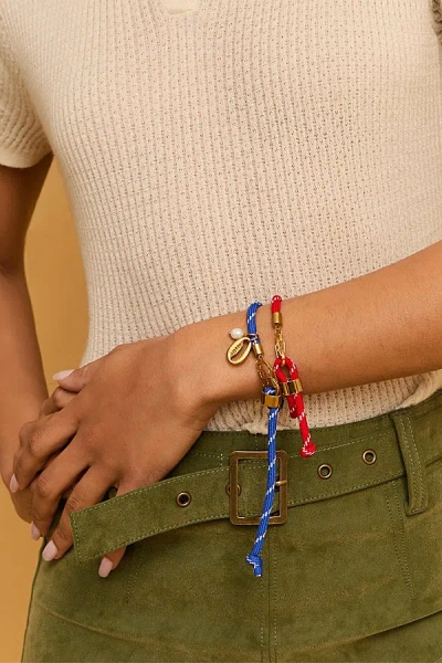 Petit Moments Adjustable Paracord Charm Bracelet In Navy, Women's At Urban Outfitters In Multi