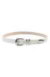 Petit Moments Atlas Faux Leather Belt In White/silver
