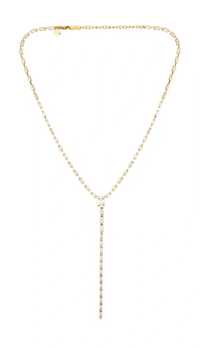 Petit Moments Baguette Stone Lariat In Gold