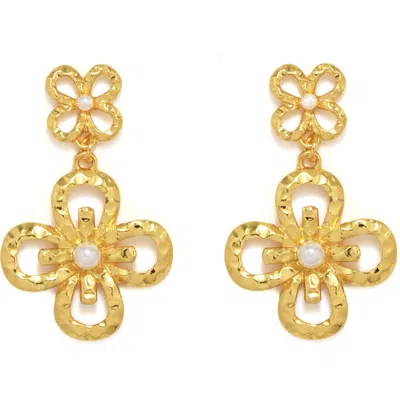 Petit Moments Baroque Flower Drop Earrings In Gold